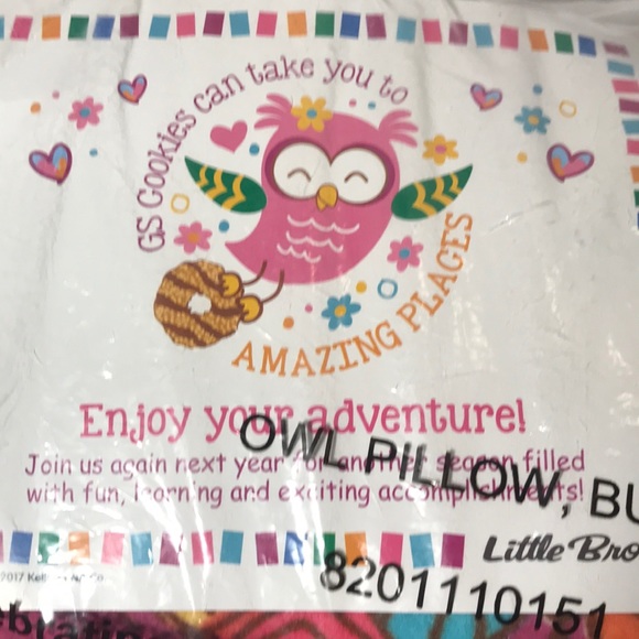NWT Girl Scout Owl Little Brownie Cookies Pillow - Picture 7 of 7